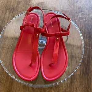Women’s Cole Haan Red T-Strap Sandals